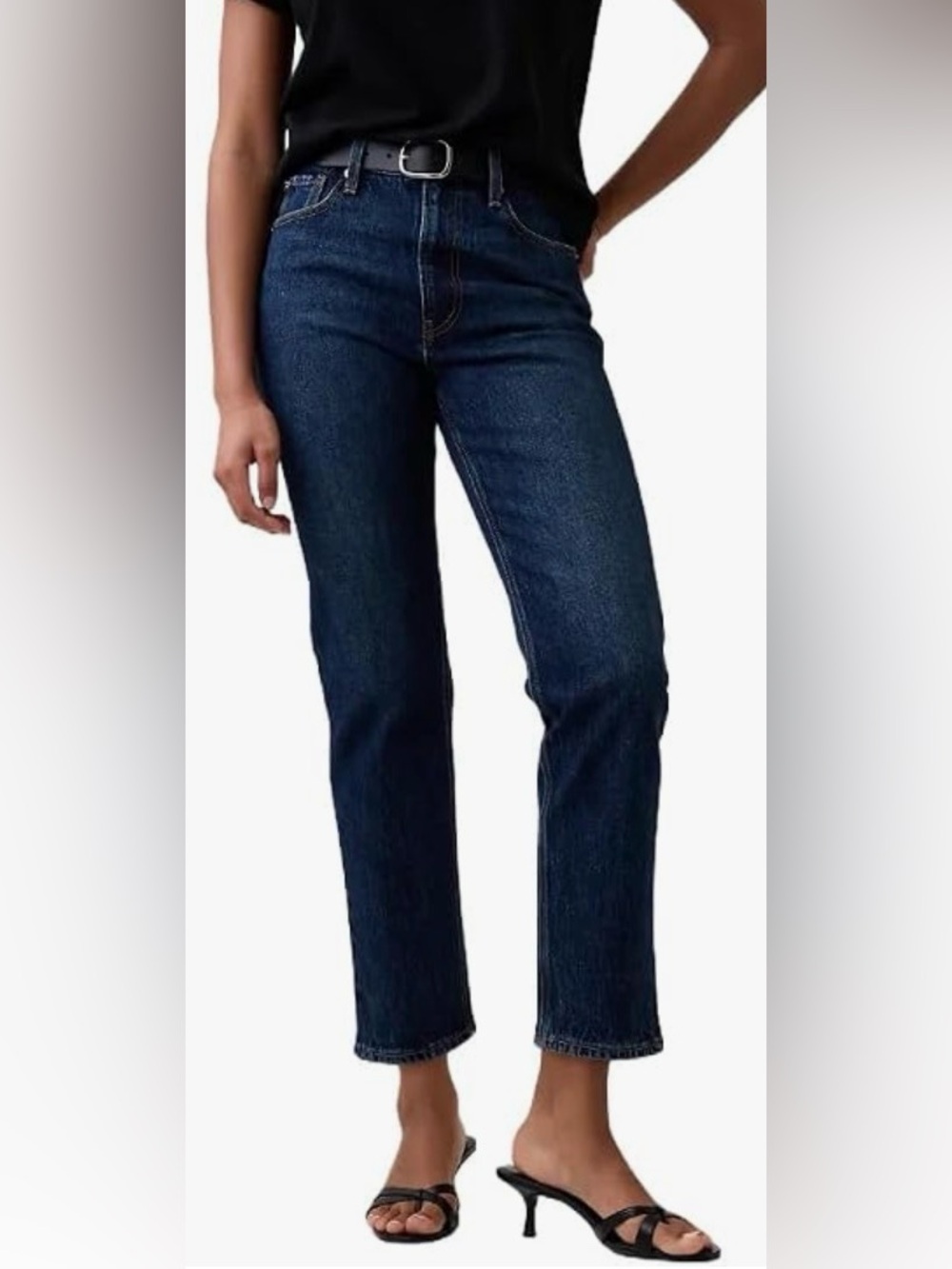 GAP High Rise Cheeky Straight Jeans Pants Dark Indigo Blue 28 6 Regular